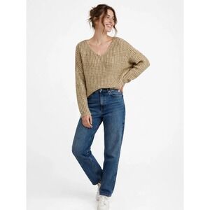 Tobi Sweater Small‎ Brown Knit V Neck Cozy Neutral Clean Girl Style